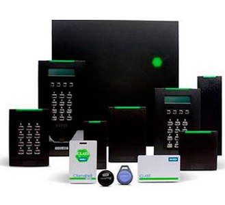 Painel controlador e leitores HID com cartões de proximidade para controle de acesso