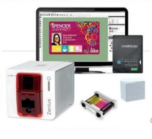 Impressora Zenius com software CardPresso para emissão de crachá de acesso
