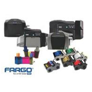 Impressoras de cartão PVC Fargo com ribbons coloridos para impressão de crachás